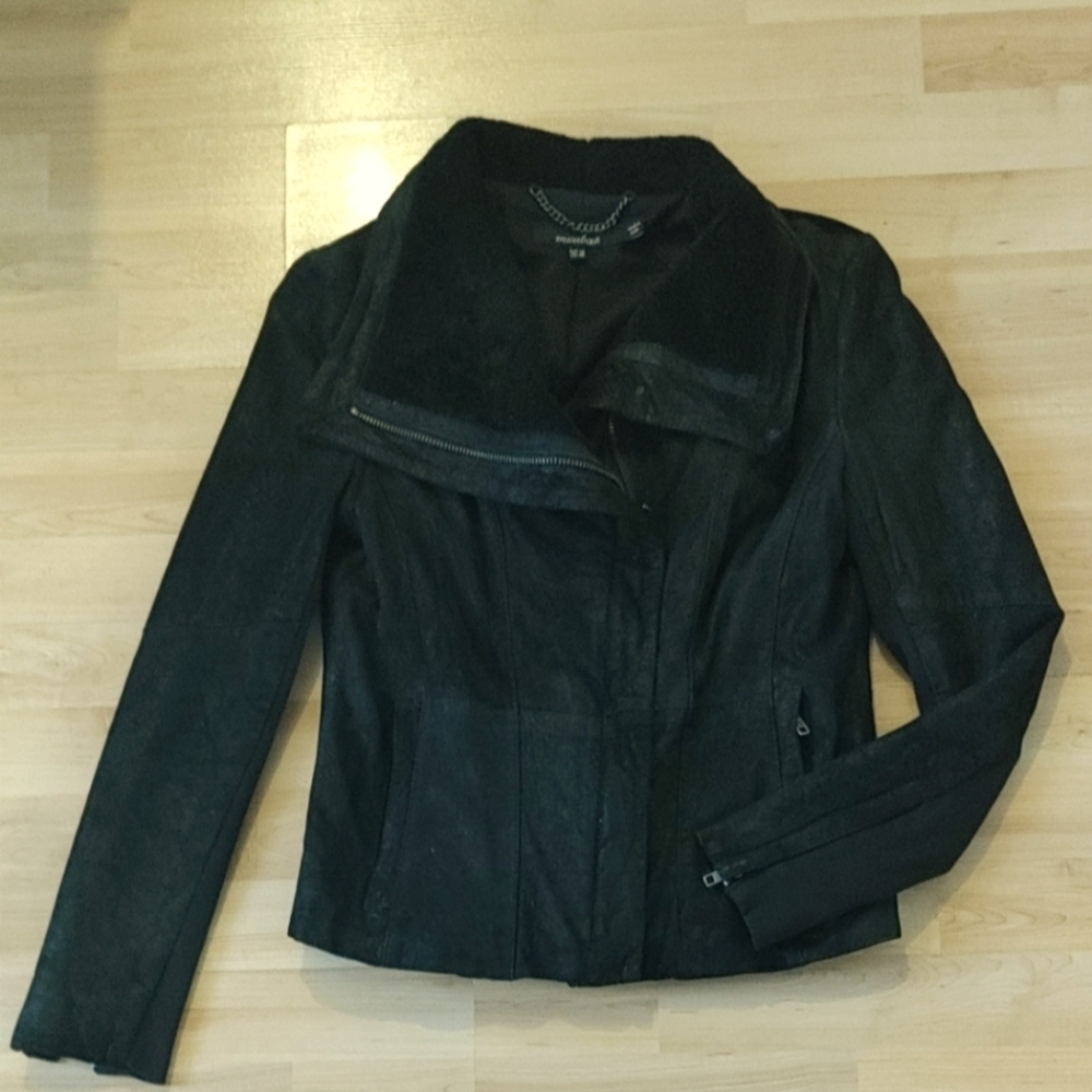 Muubaa 100% REAL Goat Leather Jacket Coat UK10. Us6. Eur38